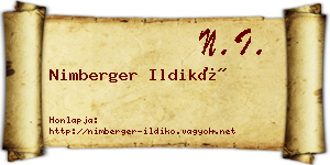 Nimberger Ildikó névjegykártya